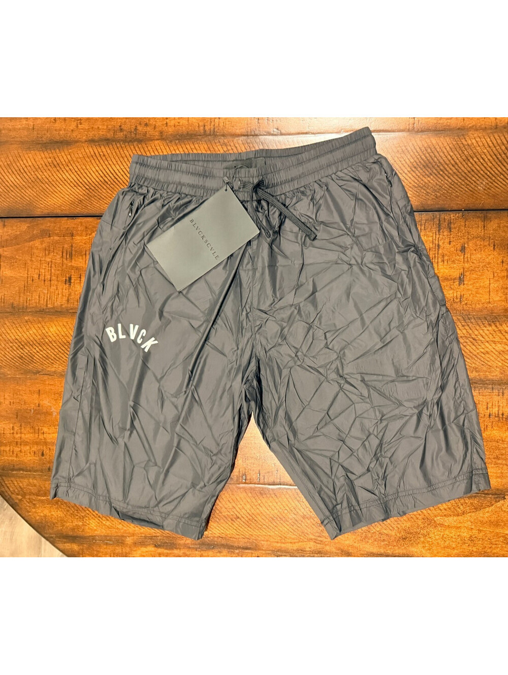 Black Scale BLVCK SCVLE Wet Nylon Shorts Black Men's Medium NWT Streetwear